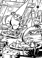 A coloring page of gnomes